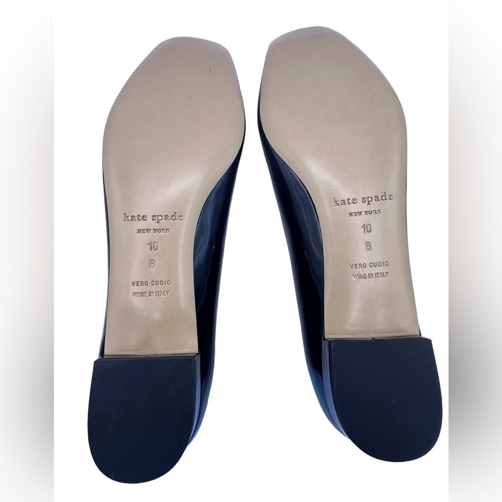 Kate Spade Women's Navy Patent Leather Jewel Buckle Toe Flats Size 10 NWOT - Picture 11 of 12